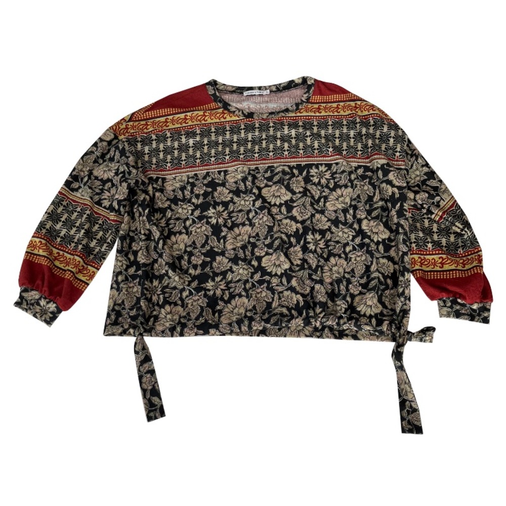 Figueroa & Flower Mixed Print‎ Tie Side Pull On Top